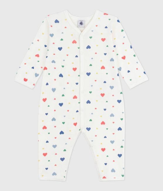Pigiama senza piedini in cotone stampato neonato bianco MARSHMALLOW/bianco MULTICO