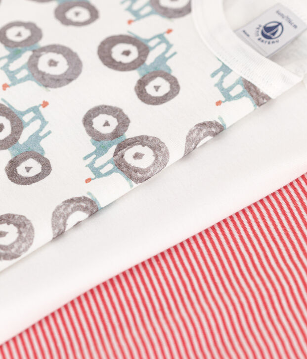Confezione da 3 t-shirt manica corta bambino in cotone motivo trattore multicolore
