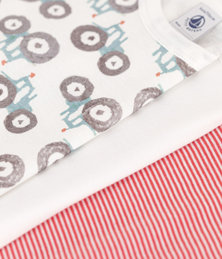 Confezione da 3 t-shirt manica corta bambino in cotone motivo trattore multicolore