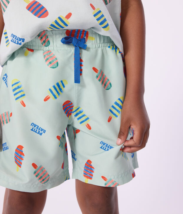 Shorts da mare bambino con stampa blu/multicolore