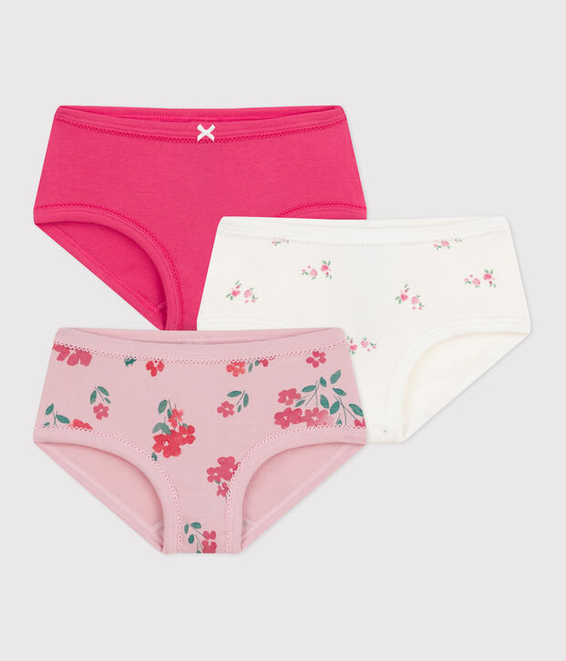 Set di slip a vita alta bambina in cotone con stampa a fiori multicolore