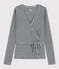 Cardigan scaldacuore in cotone a righe Donna blu SMOKING/bianco MARSHMALLOW