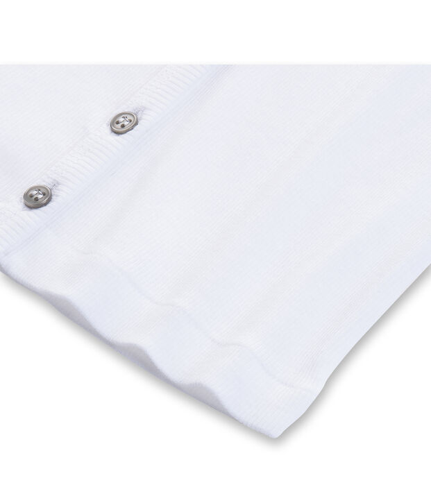 Cardigan bambina tinta unita bianco