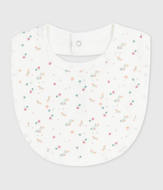 Bavaglino nascita in cotone con stampa a fiori bianco MARSHMALLOW/bianco MULTICO
