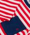 T-shirt bebè a maniche lunghe in jersey a righe rosso PEPS/bianco MARSHMALLOW