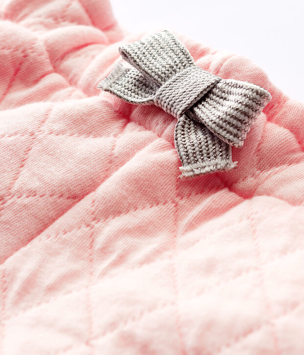 Pantalone in tubique trapuntato beb&egrave; femmina rosa