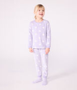 Pigiama in ciniglia con stampa a cuori bambina bianco SQUAW/ MARSHMALLOW