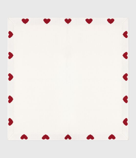 Coperta nascita in cotone bianco MARSHMALLOW/rosso TERKUIT
