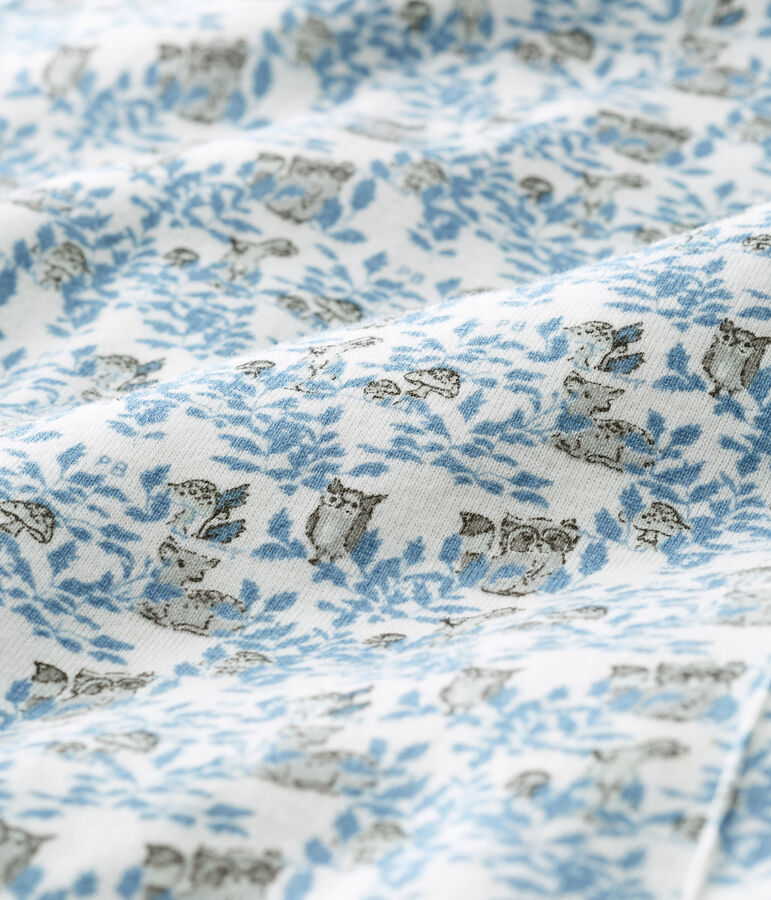 Tutina lunga beb&egrave; maschio a costine bianco/multicolore