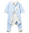 Bodyjama bebè maschio in velluto millerighe blu FRAICHEUR/bianco ECUME
