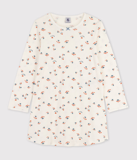 Camicia da notte di cotone, a fiori, per bimbe bianco MARSHMALLOW/bianco MULTICO