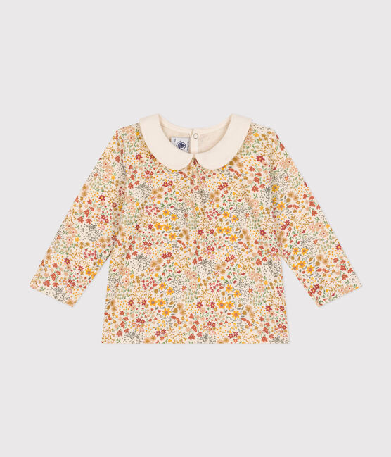 Blusa con colletto in cotone neonato bianco AVALANCHE/ MULTICO