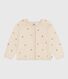 Cardigan bambina in misto lana e cotone con motivi ricamati