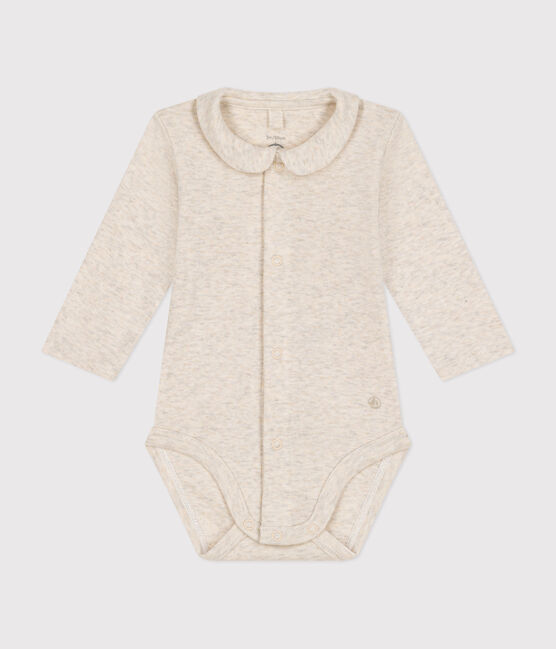 Body a manica lunga con colletto in cotone per bebè beige MONTELIMAR CHINE
