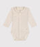 Body a manica lunga con colletto in cotone per bebè beige MONTELIMAR CHINE