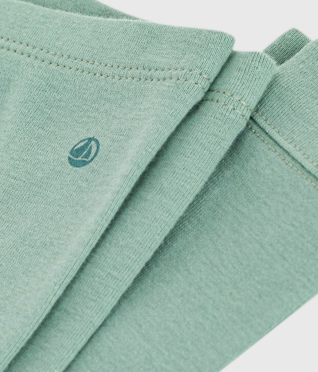 Leggings in cotone tinta unita neonato verde