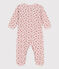 Tutina pigiama blu bebé in ciniglia rosa SALINE/bianco MULTICO