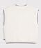 Pullover senza maniche in misto lana e cotone a trecce bambino bianco