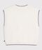 Pullover senza maniche in misto lana e cotone a trecce bambino bianco