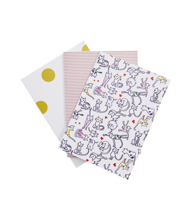 Confezione da tre carnet bianco/multicolore