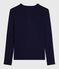 T-shirt L'Iconique a maniche lunghe in cotone con punto cocotte donna blu SMOKING