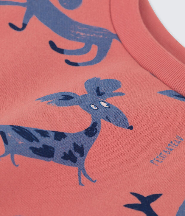 Felpa in molleton bambina / bambino rosa/multicolore