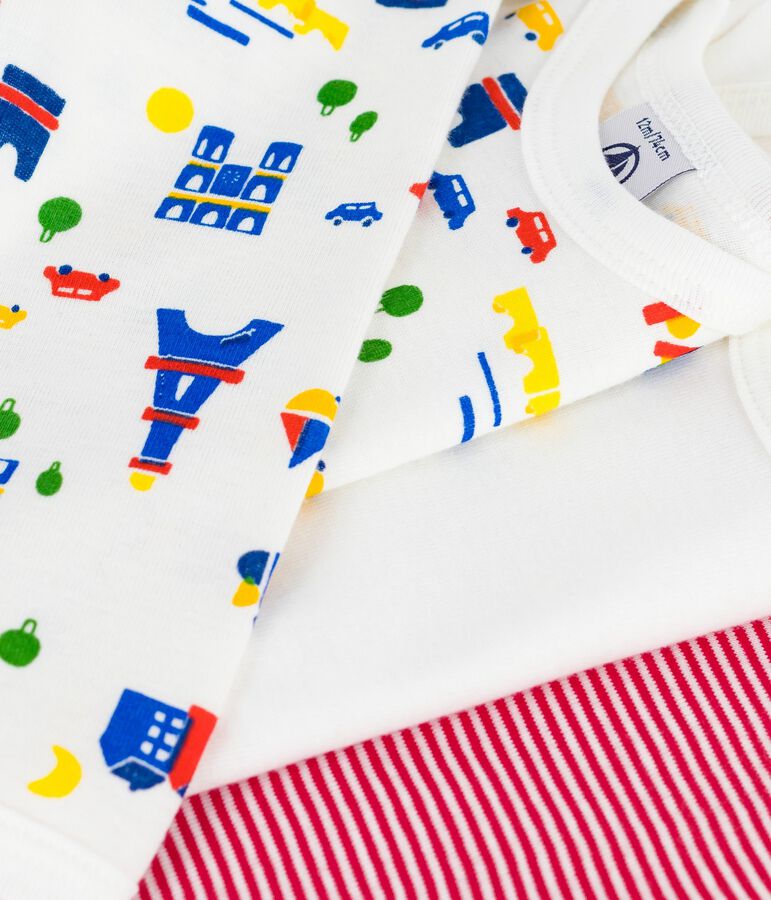 Set di body a maniche lunghe in cotone con stampa neonato multicolore