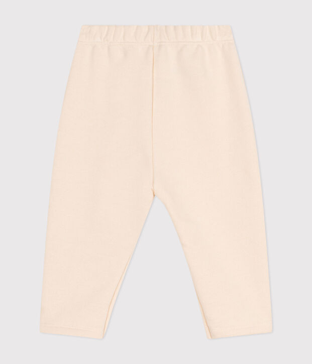 Joggers in cotone tinta unita neonato ecru