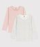 Confezione da 2 t-shirt a manica lunga bambina in cotone variante 1