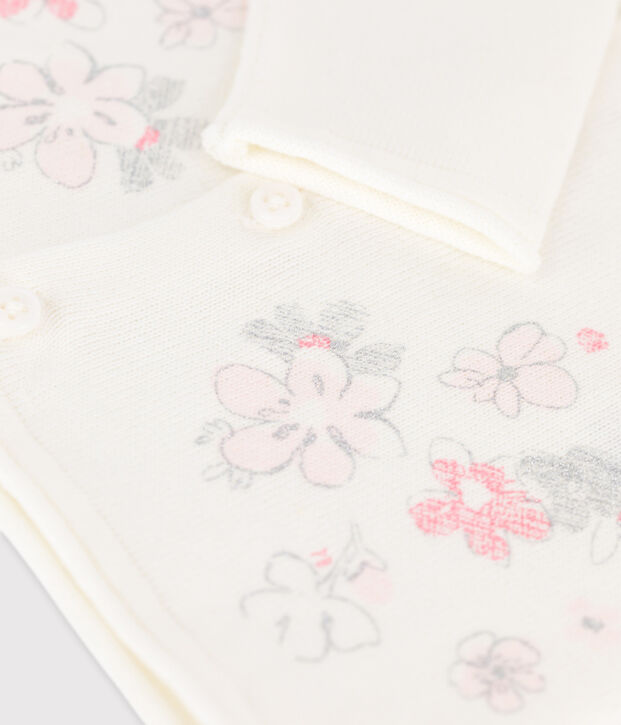 Cardigan in tricot jersey cotone/lino beb&egrave; femmina bianco