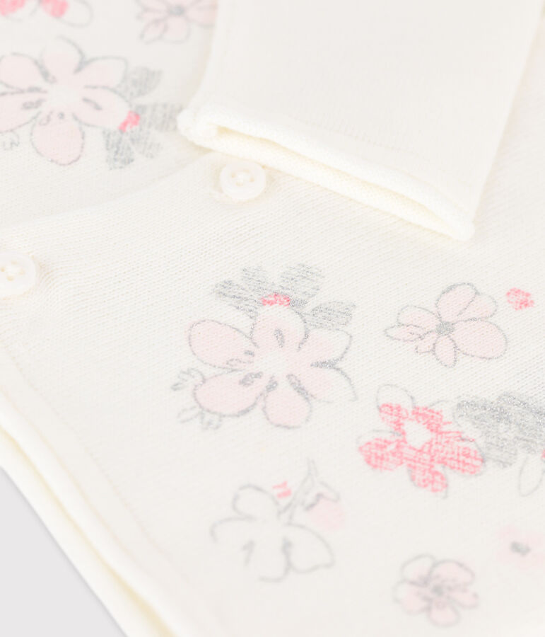 Cardigan in tricot jersey cotone/lino beb&egrave; femmina bianco