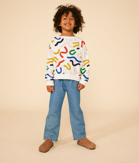 Felpa in molleton leggero stampato bambino bianco MARSHMALLOW/bianco MULTICO