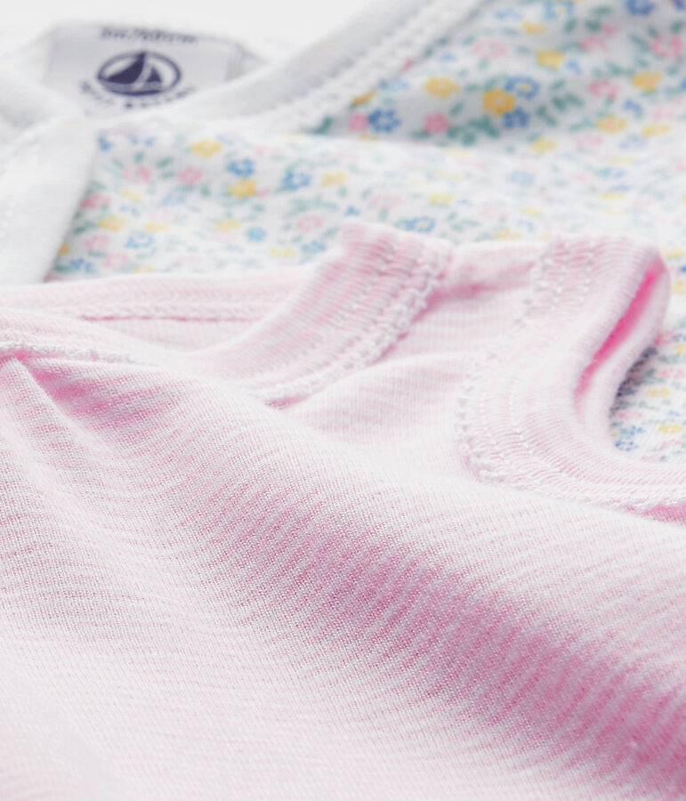 Lotto di 2 tutine corte beb&egrave; bambina bianco .