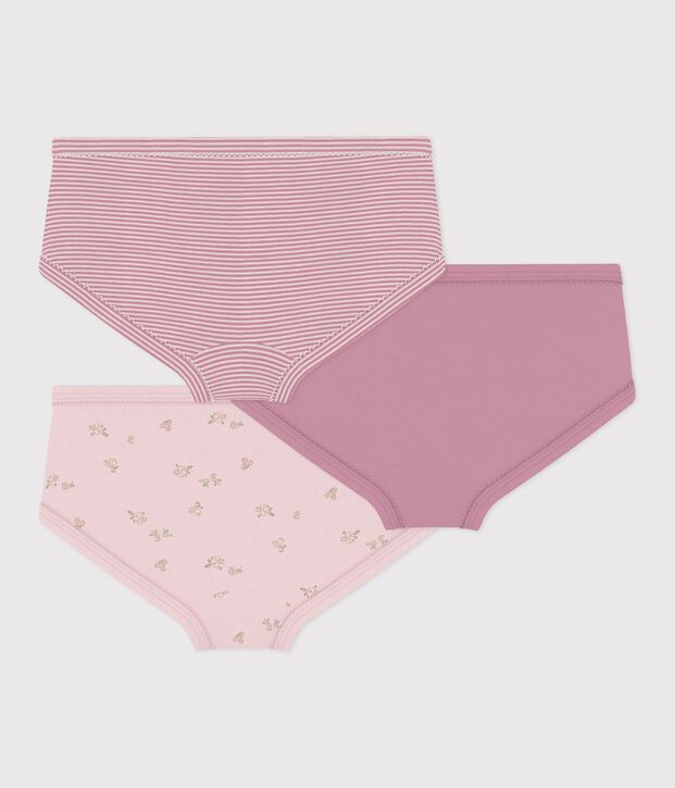 Confezione di slip a vita alta in cotone a fiori bambino multicolore