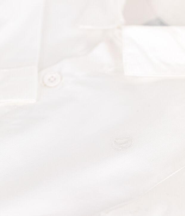 Camicia in cotone tinta unita neonato bianco