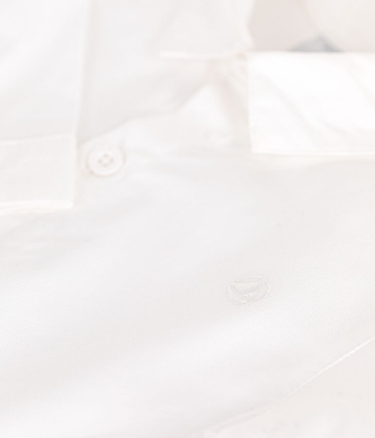 Camicia in cotone tinta unita neonato bianco