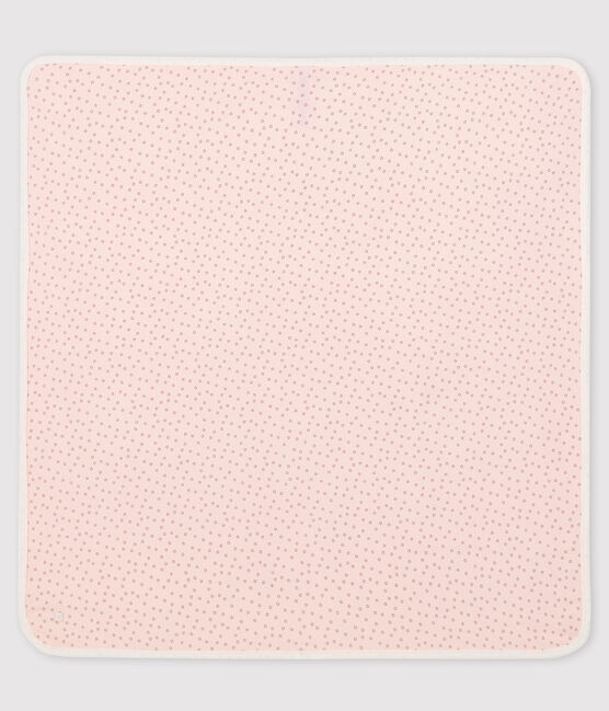 Copertina nascita bebè a costine rosa FLEUR/grigio CONCRETE