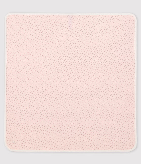 Copertina nascita bebè a costine rosa FLEUR/grigio CONCRETE