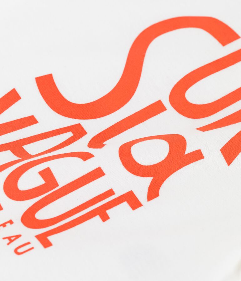 T-shirt beb&egrave; a maniche corte in cotone biologico con motivo bianco MARSHMALLOW