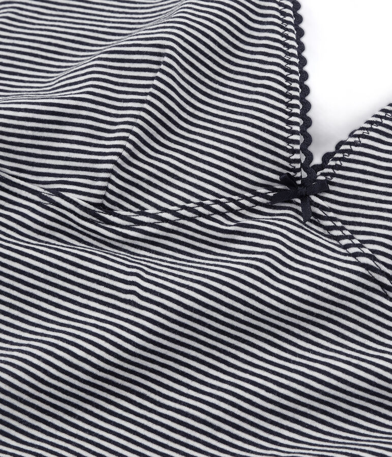 Body senza maniche donna in jersey extrafine blu/bianco