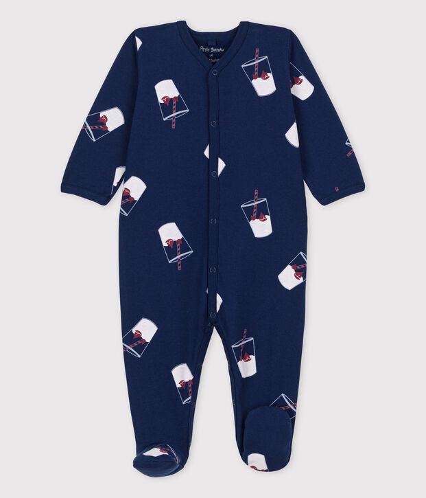 Tutina pigiama beb&egrave; in cotone biologico Tajinebanane x Petit Bateau blu/multicolore