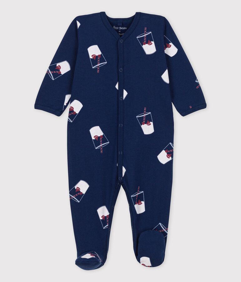 Tutina pigiama beb&egrave; in cotone biologico Tajinebanane x Petit Bateau blu/multicolore