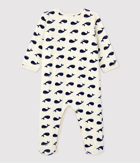 Tutina pigiama bebè in ciniglia. beige MONTELIMAR/blu MEDIEVAL