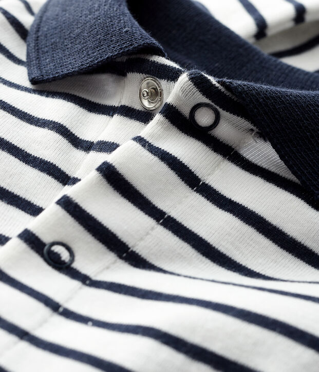 Body manica lunga beb&egrave; maschio bianco/blu