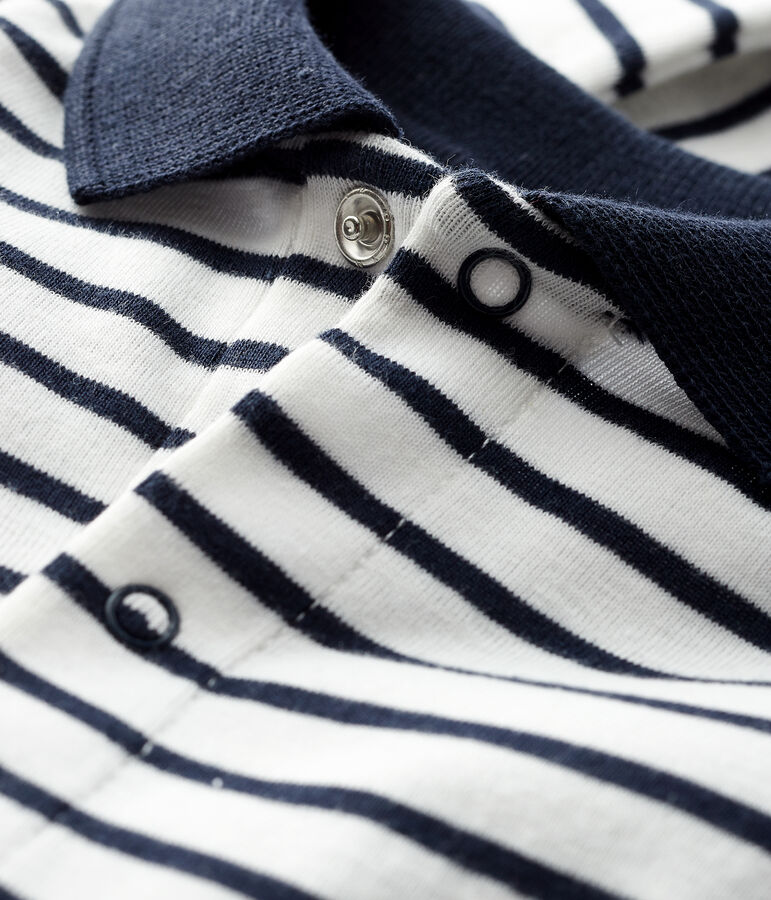 Body manica lunga beb&egrave; maschio bianco MARSHMALLOW/blu SMOKING