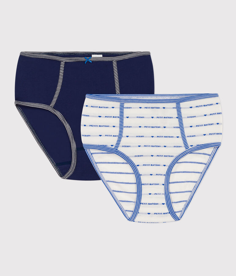 Confezione da 2 slip vita alta in cotone donna multicolore