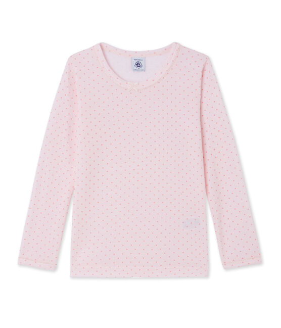 T-shirt bambina in lana e cotone rosa VIENNE/rosa GRETEL