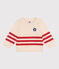 Pullover in cotone a righe applicate e stemma sul petto neonato rosso AVALANCHE/ AURORA