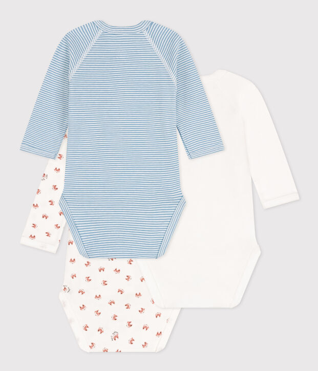 CONFEZIONE DA 3 BODY A MANICHE LUNGHE IN COTONE PER NEONATI multicolore