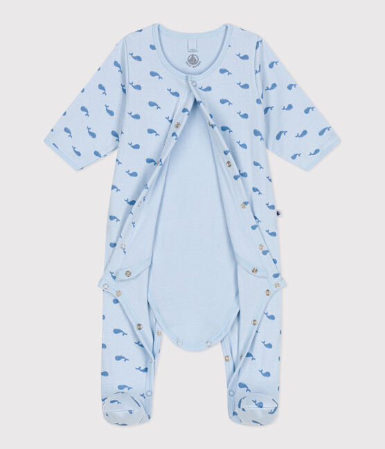 Bodyjama in tubique con balena neonato blu TOUDOU/ ALASKA